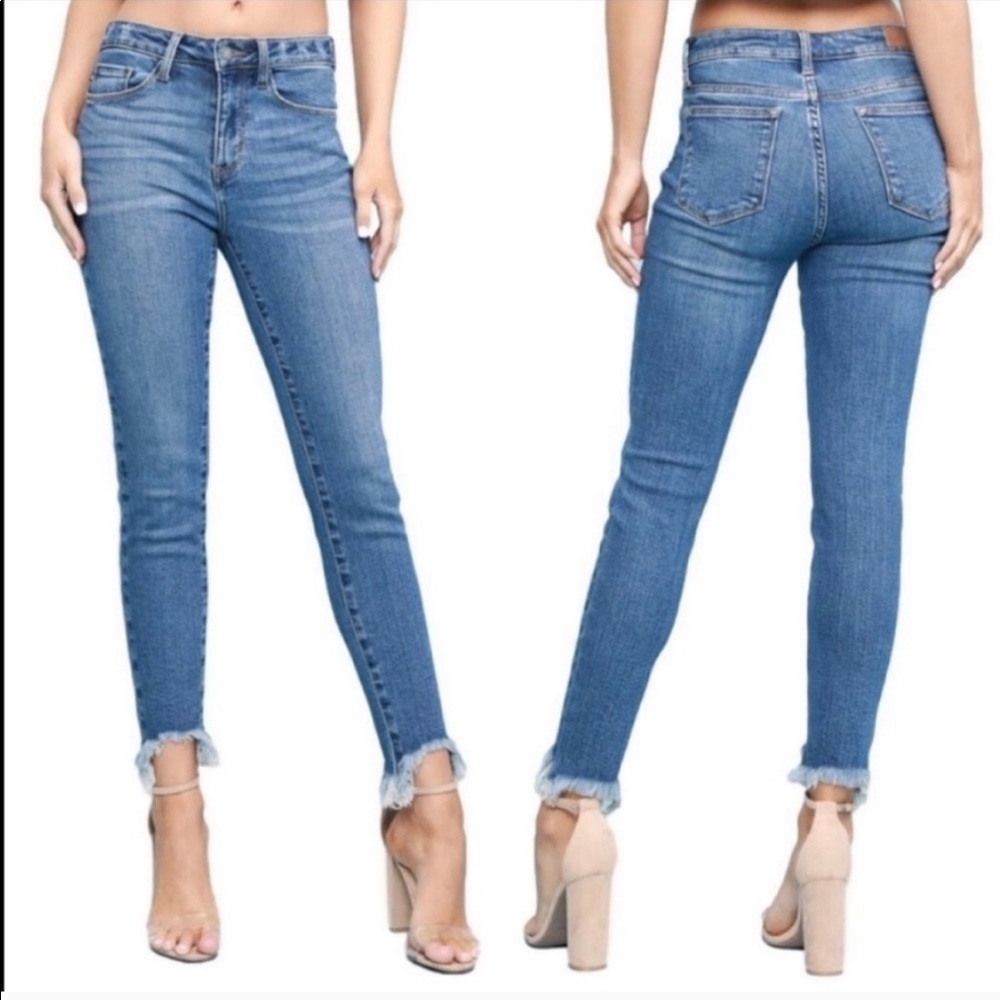 Judy Blue Preston high rise raw hem jeans size 28